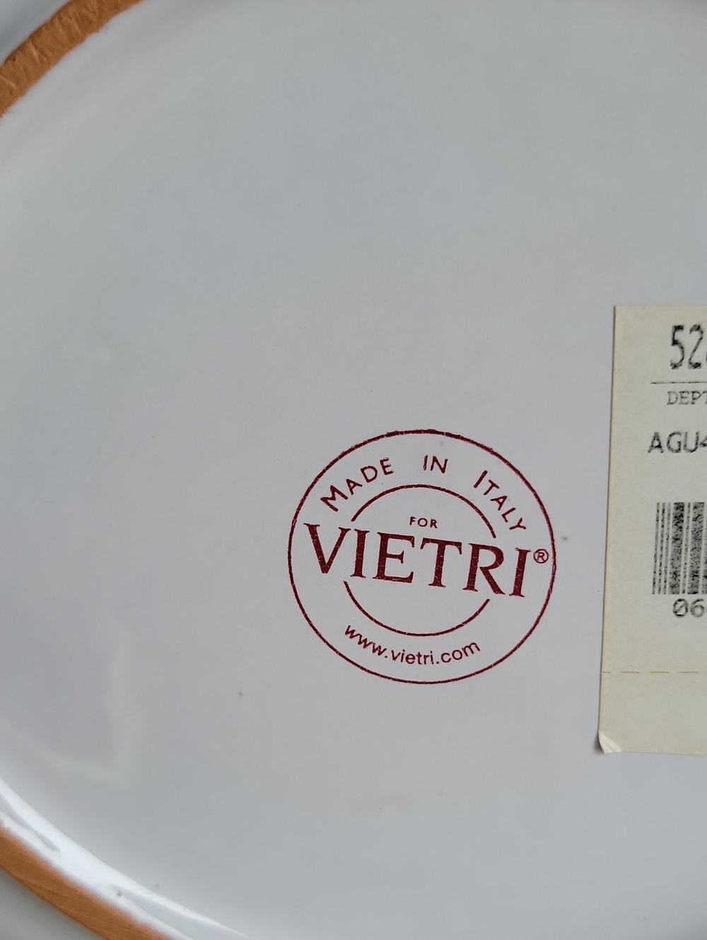 Vietri Pesce Bianco White Ceramic 9" Plate- Made In Italy Discontinued - Picture 6 of 6